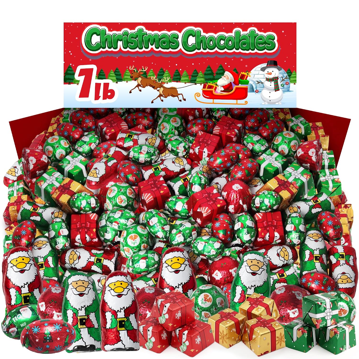 Detalle de Yumzo Christmas Chocolate Mix, 1 lb Individually Wrapped Holiday Candy