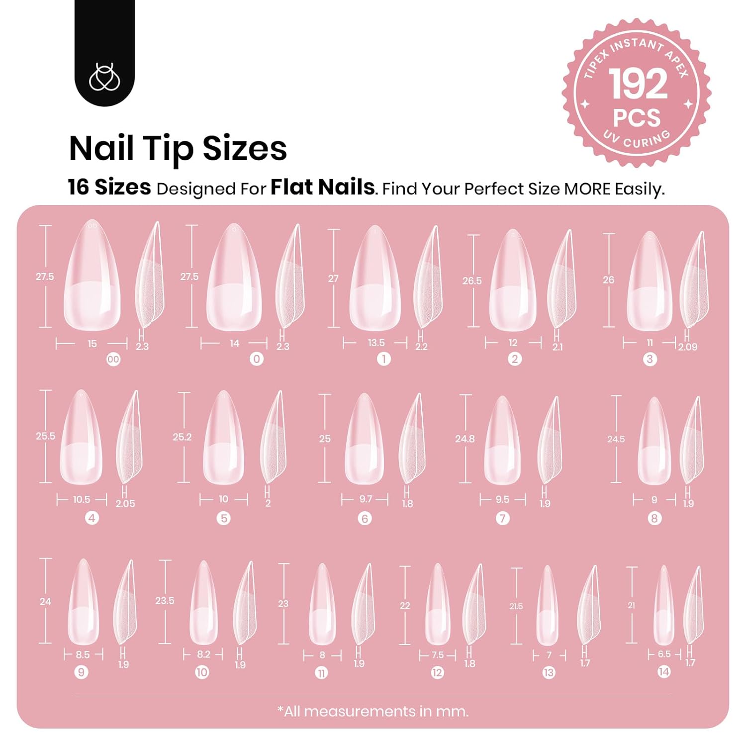 Thumbnail 4 de Beetles Tipex Instant Apex Nail Tips, Stiletto Medium – 16 Sizes, 192pcs