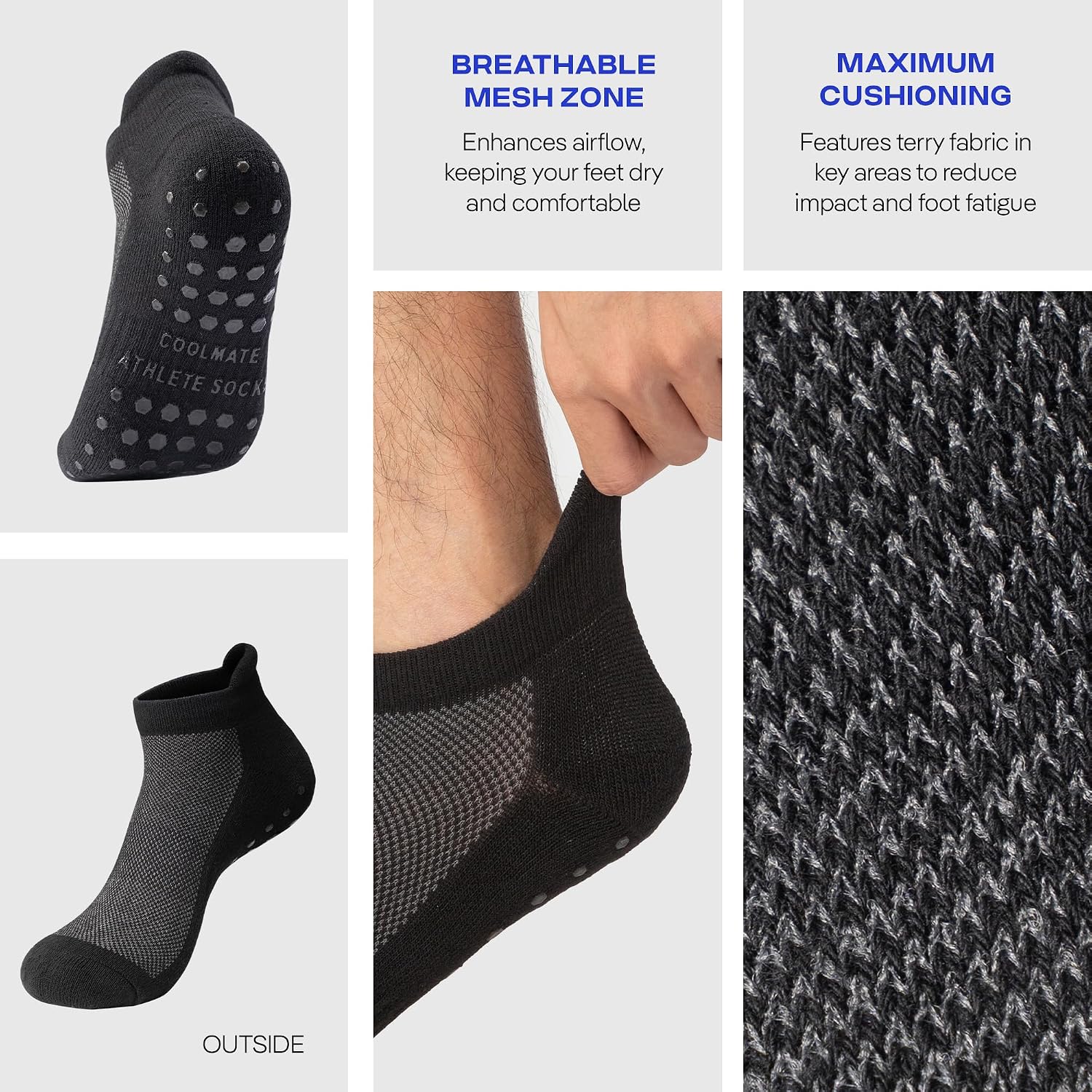 Thumbnail 5 de CoolMate Mens Grip Socks Size 6-10
