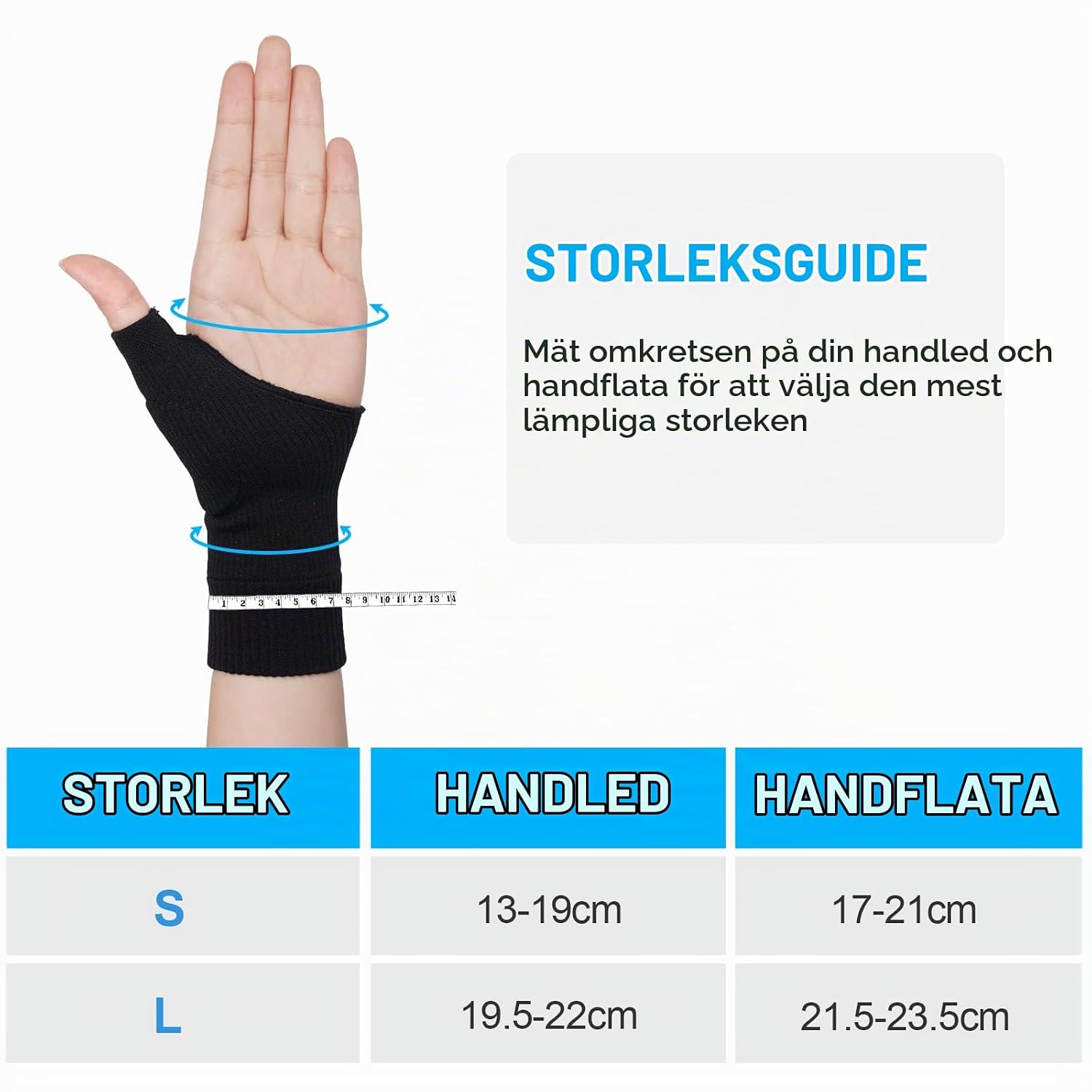 Thumbnail 6 de ACWOO artrithandskar L med gelstöd för tummen och öppen fingerdesign