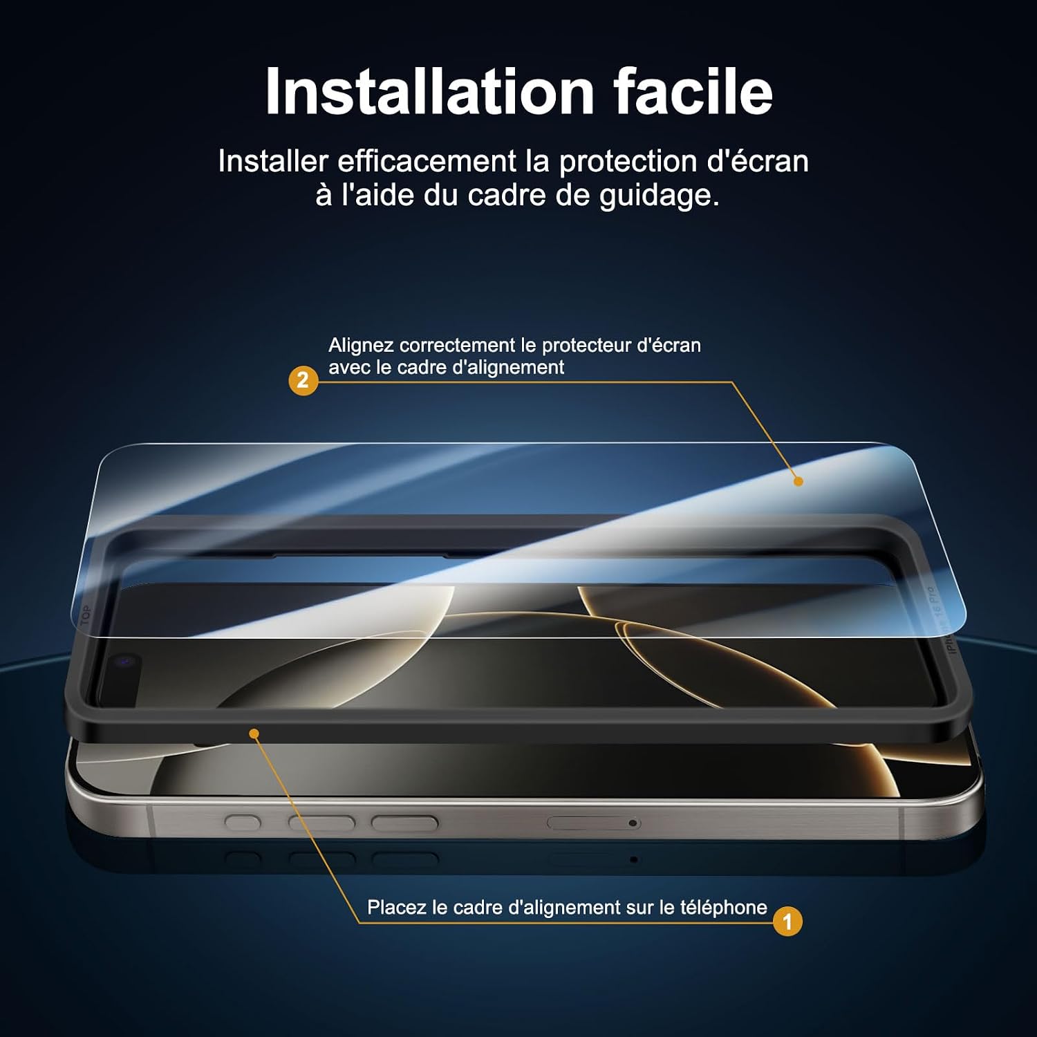 Detalle de NEW'C Kit 4 Verres Trempés iPhone 16 Pro 6,3