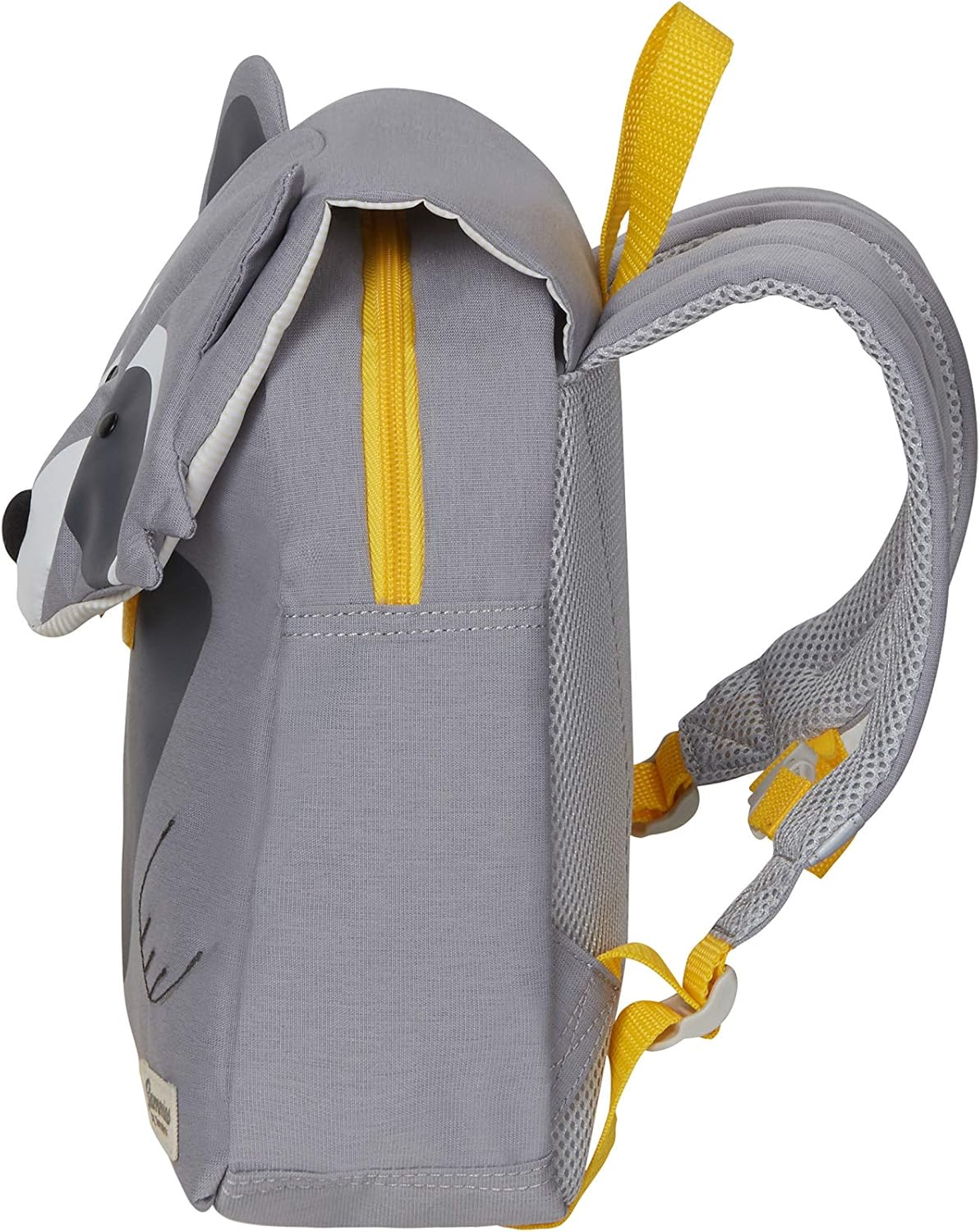 Detalle de Samsonite Happy Sammies Eco – Kinderrucksack S, 27,5 cm, 7,5 L, Grau (Raccoon Remy)