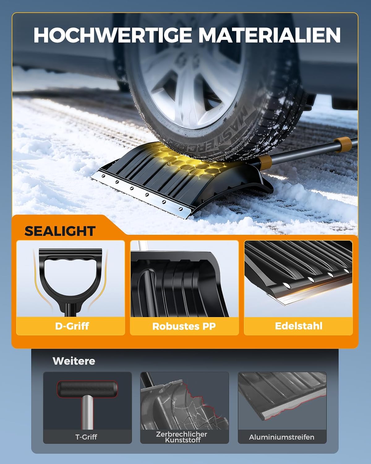 Detalle de GroĂźe Schneeschaufel 1400 mm đź›