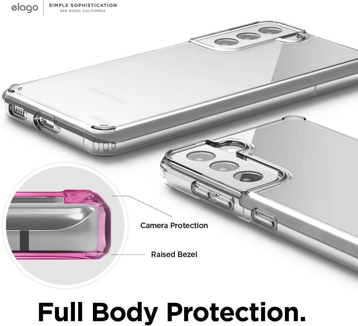 Thumbnail 4 de elago Cover Ibrida Trasparente per Samsung Galaxy S21: antiurto con PC resistente e TPU anti-giallimento