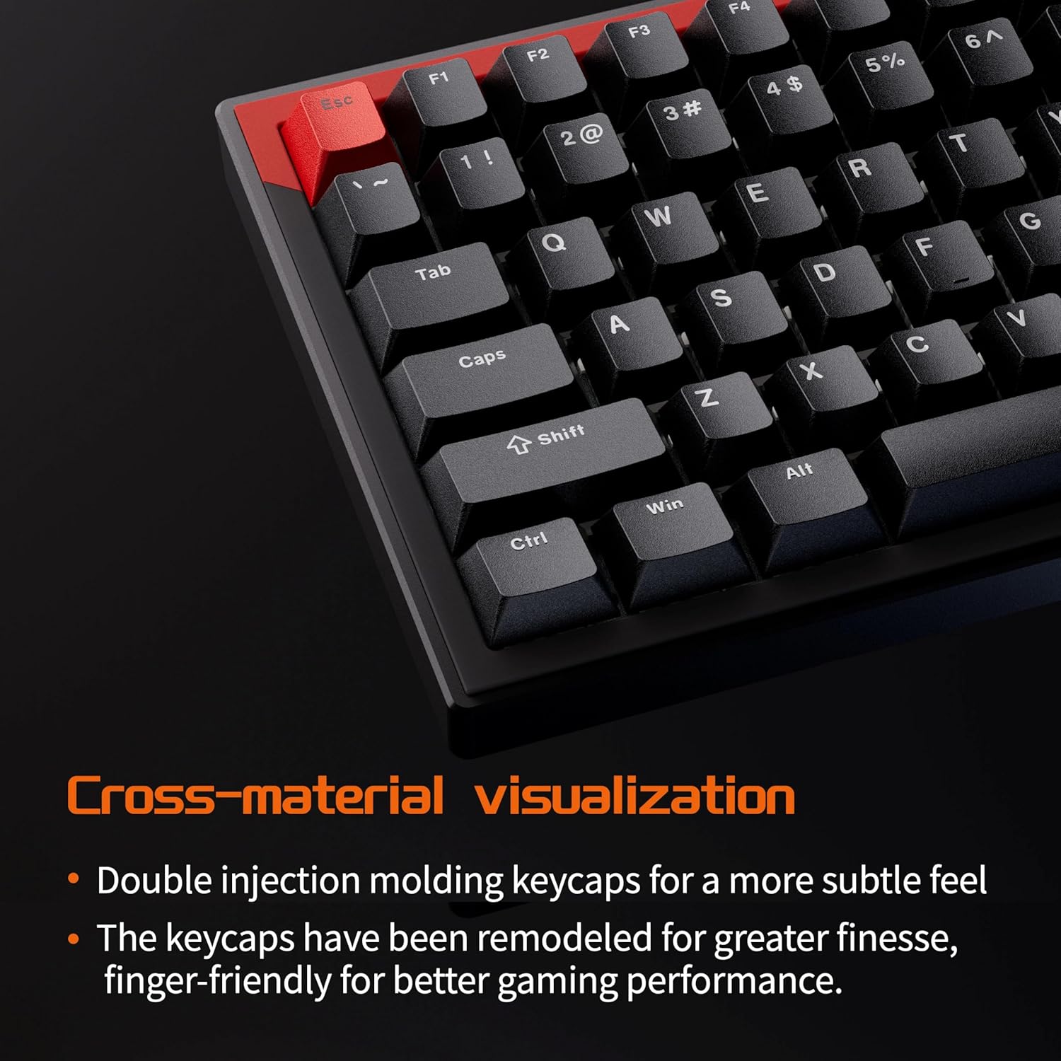 Detalle de DrunkDeer G75 Rapid Trigger Tastatur – RGB 75% Violet, magnetische Schalter