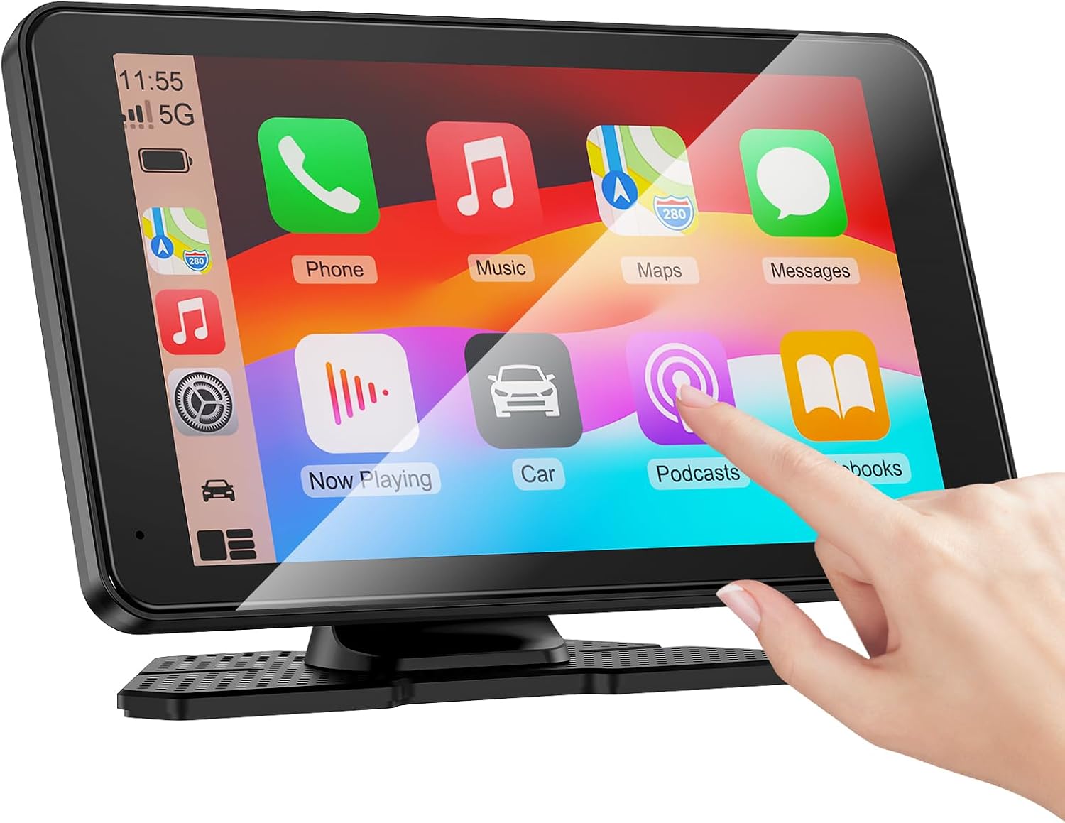 Carplay Screen for Car 7” HD Portable Touchscreen Stereo with Wireless Android Auto, Backup Camera, Mirror Link, Bluetooth, and GPS