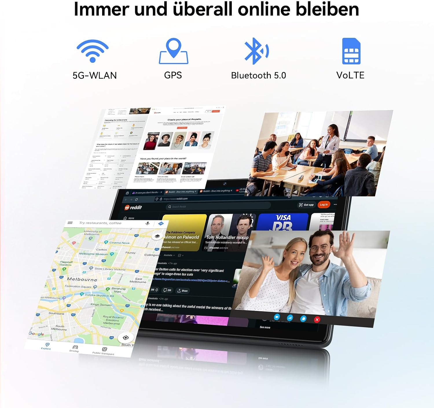 Thumbnail 6 de KADYBE Tablet 10 Zoll – Android 16, 16 GB RAM, 128 GB Speicher, 9‑in‑1 Set