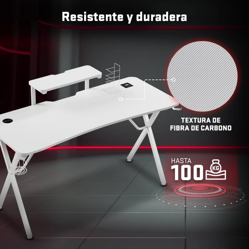 Thumbnail 1 de Tempest Haven White Mesa gaming 140×60 cm RGB 📺