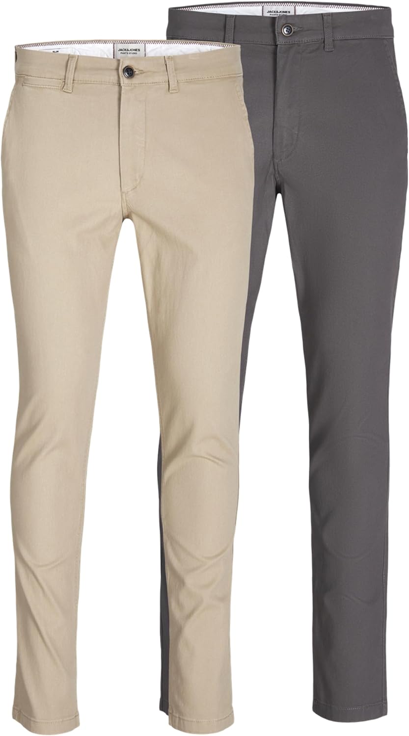 Detalle de JACK & JONES Herren Chino Hose – 2er-Pack Slim Fit