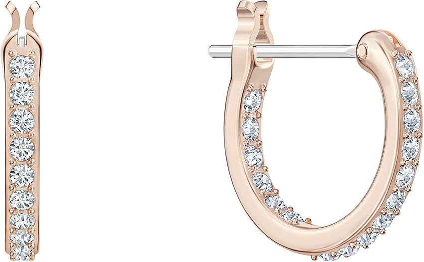 Detalle de Swarovski Pendientes Symbolic Estrella blancos baño tono oro rosa 💍