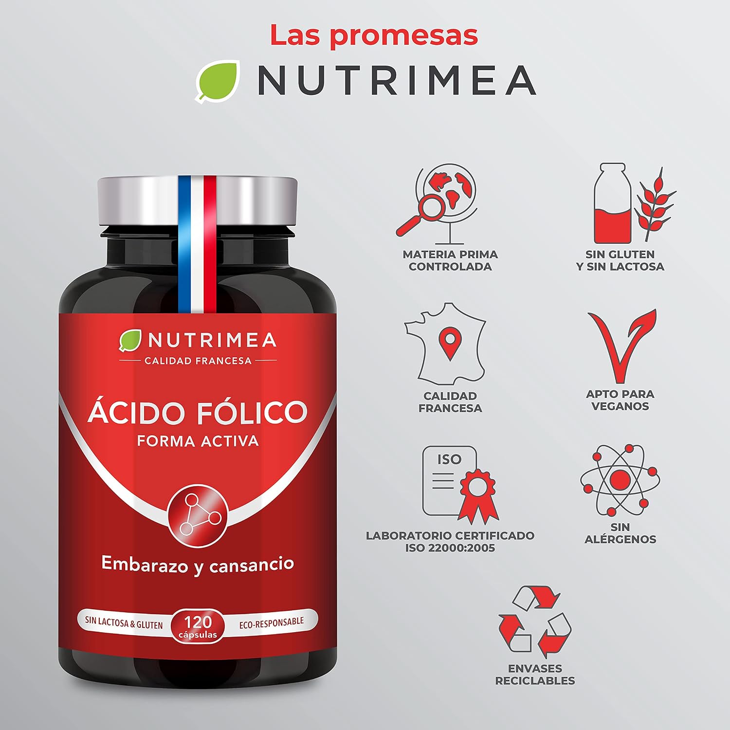 Thumbnail 6 de Ácido Fólico Vitamina B9 400µg 120 cápsulas veganas