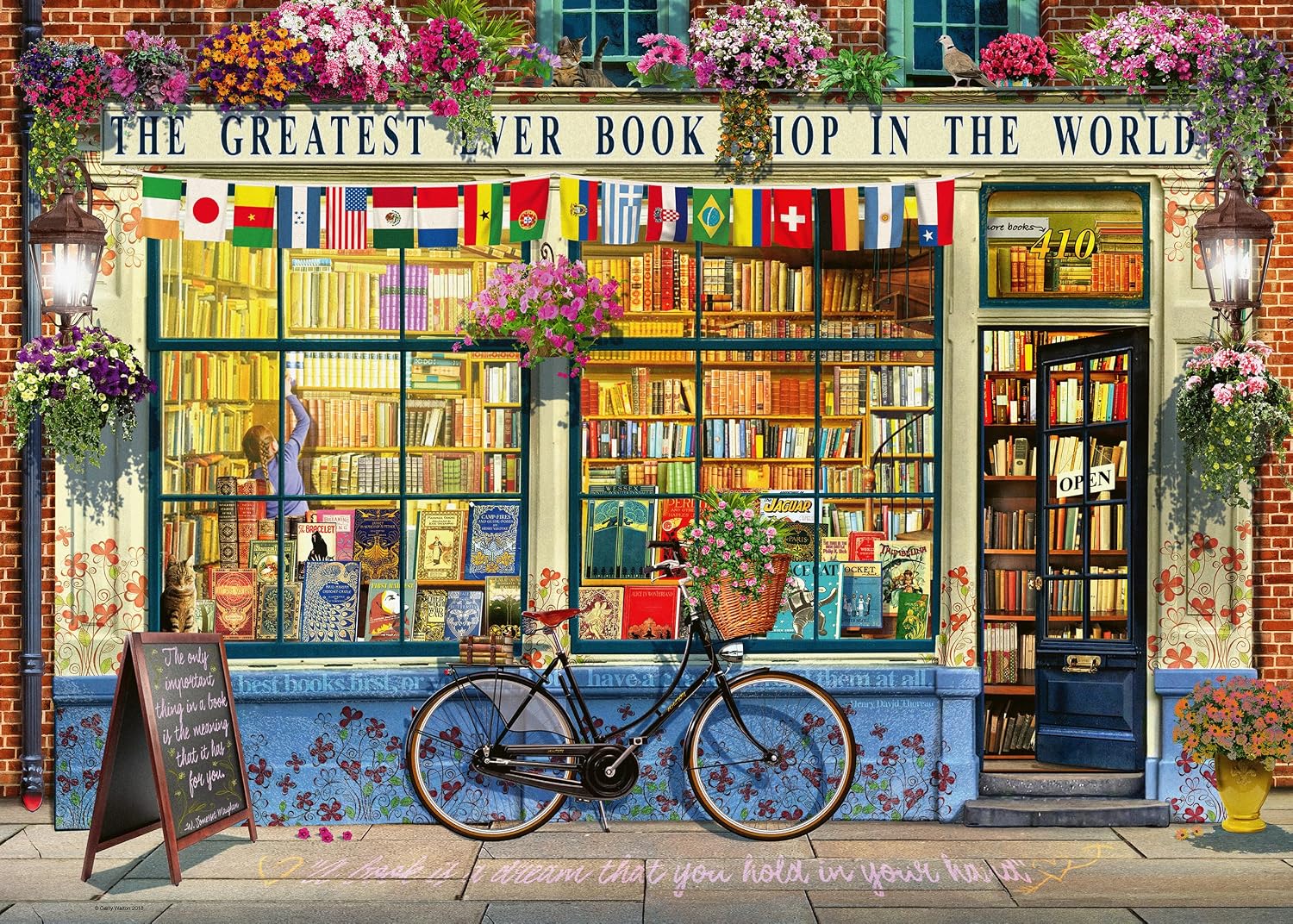 Detalle de Ravensburger The Greatest Bookshop 1000 Piece Jigsaw Puzzle (Age 12+)