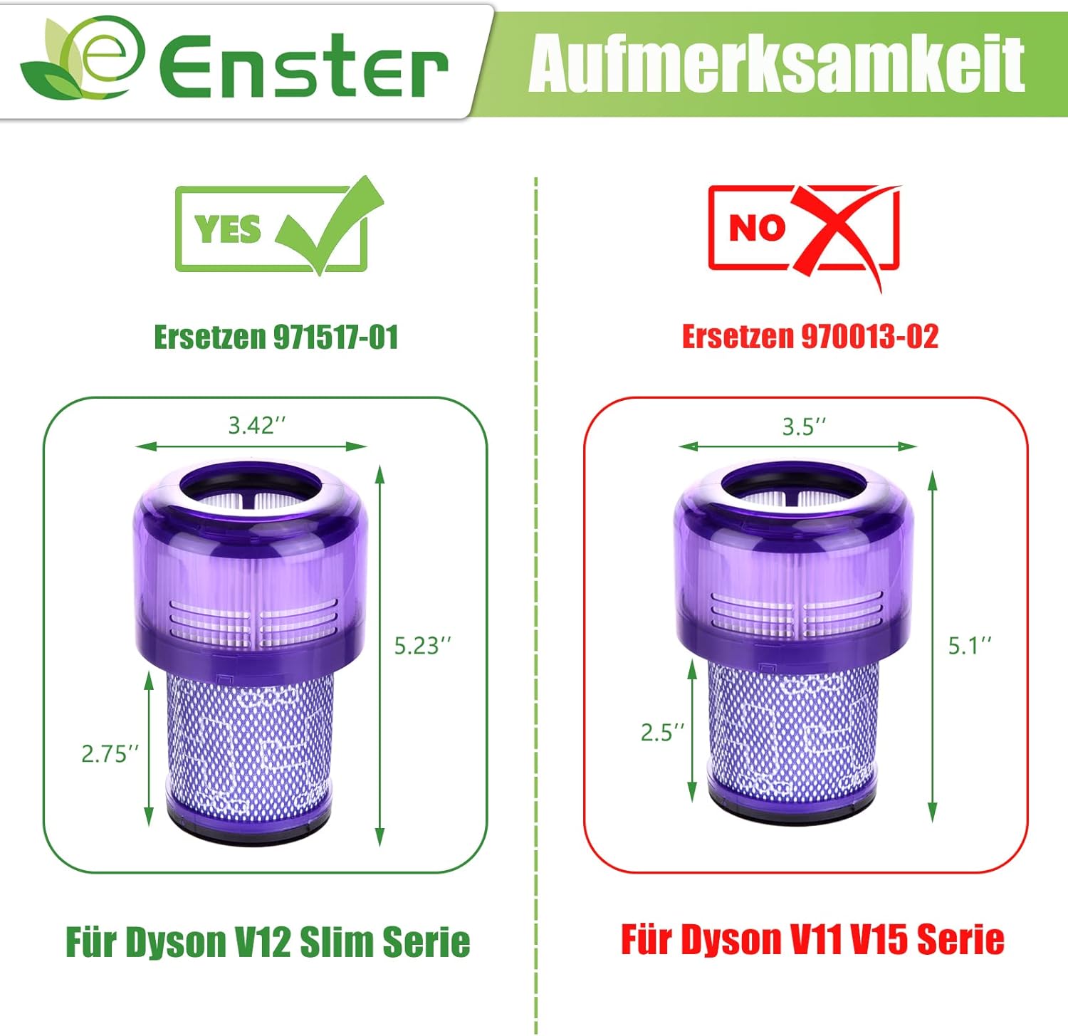 Detalle de Hepa Filter für Dyson V12 Detect Slim Absolute Extra – 3er-Pack (971517-01) Washbar