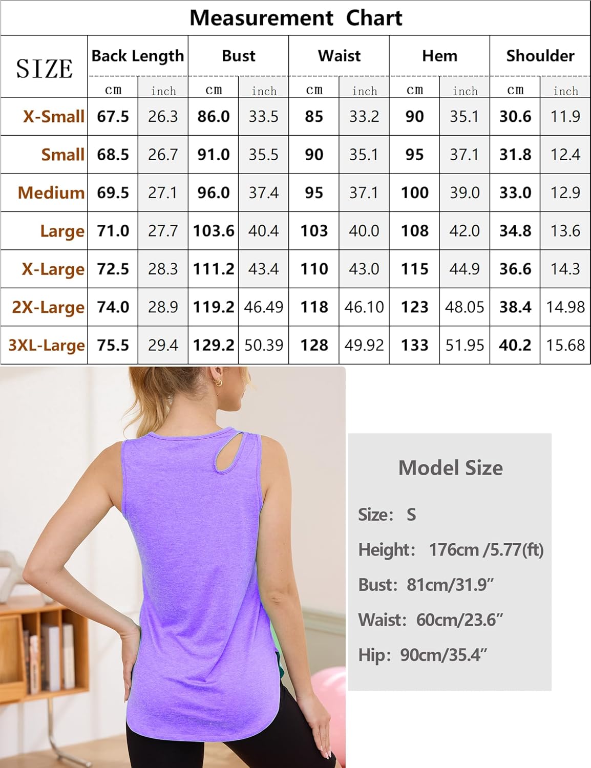 Thumbnail 5 de Gyabnw Débardeur de Sport Femme Col Rond Sans Manches – Confort léger et ourlet arrondi pour yoga et fitness