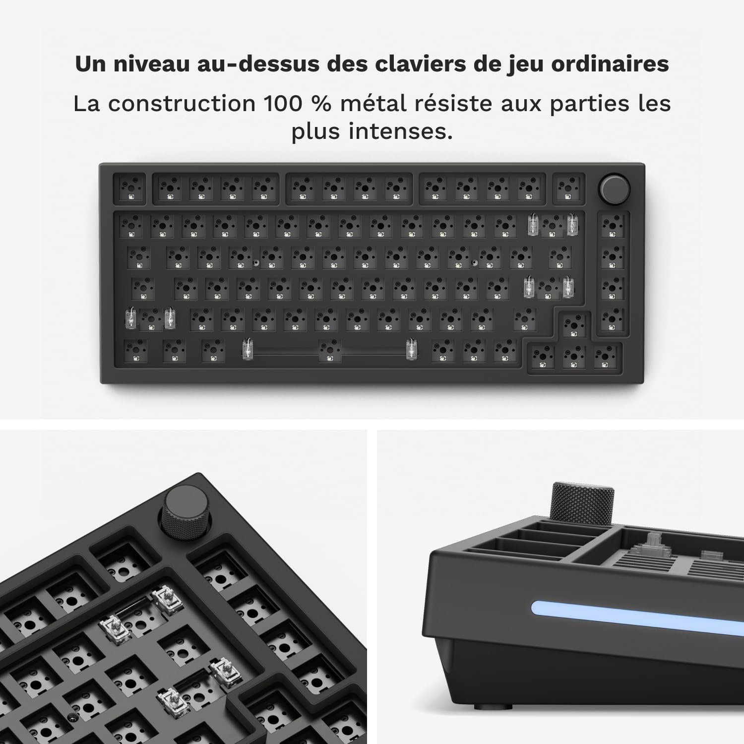 Detalle de GLORIOUS GMMK Pro 75% Barebones – Clavier mécanique modulaire ANSI noir