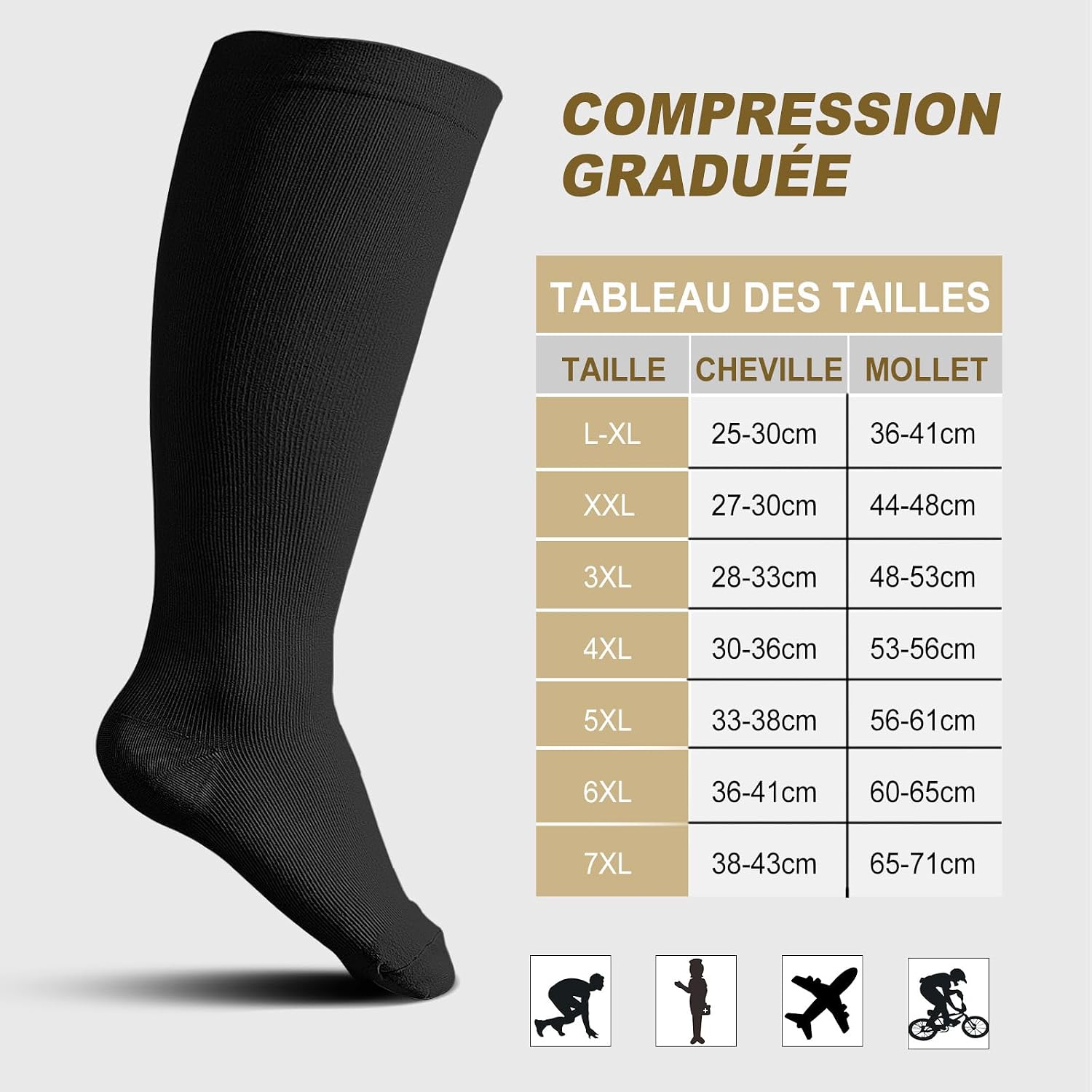 Detalle 2 de ZFSOCK Bas de Contention 20–30 mmHg Grande Taille