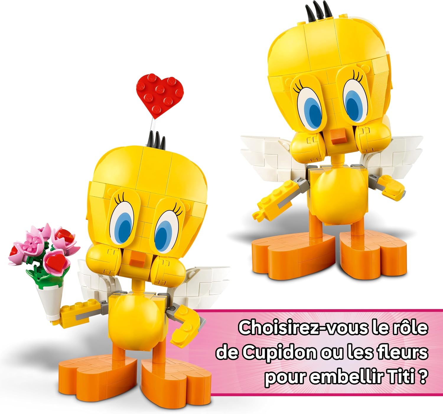 Detalle de LEGO Looney Tunes Titi Amoureux – Maquette décorative avec Canari et Cupidon