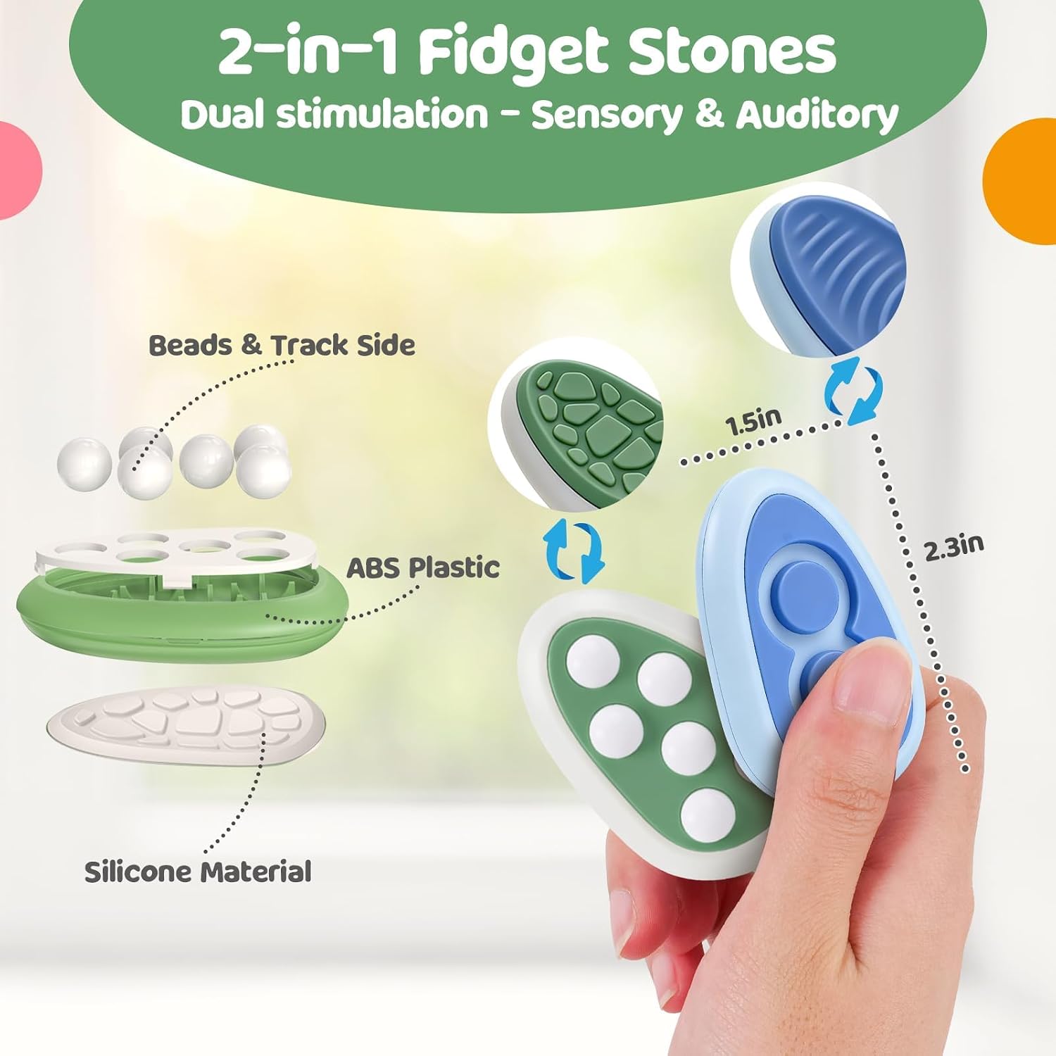 Detalle de SMALL FISH 4-in-1 Sensory Fidget Toys, 4-Piece Set for Quiet Focus