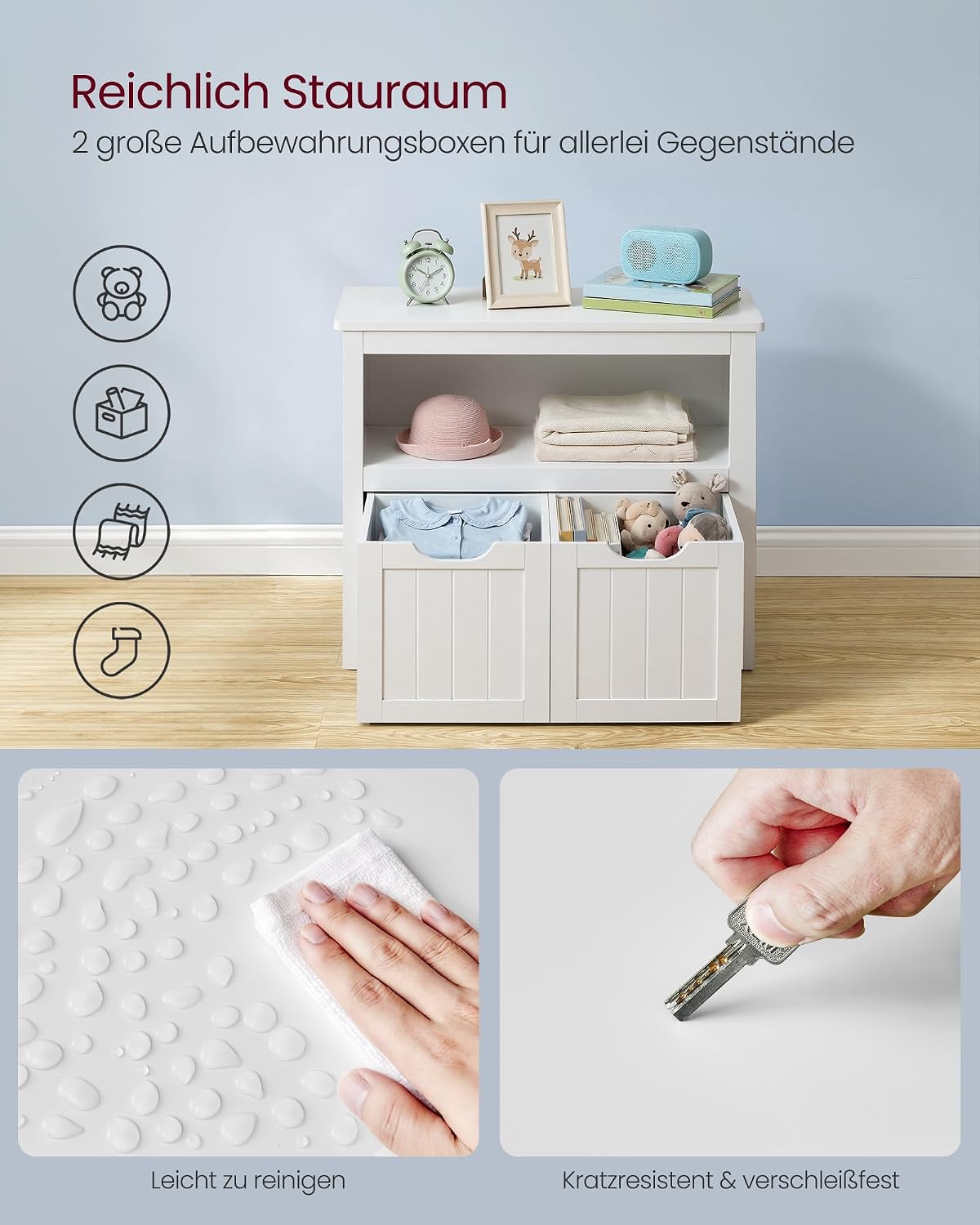 Thumbnail 5 de VASAGLE Kinderregal LHS280WB01 – Spielzeugregal und Aufbewahrungsschrank in Wolkenweiß