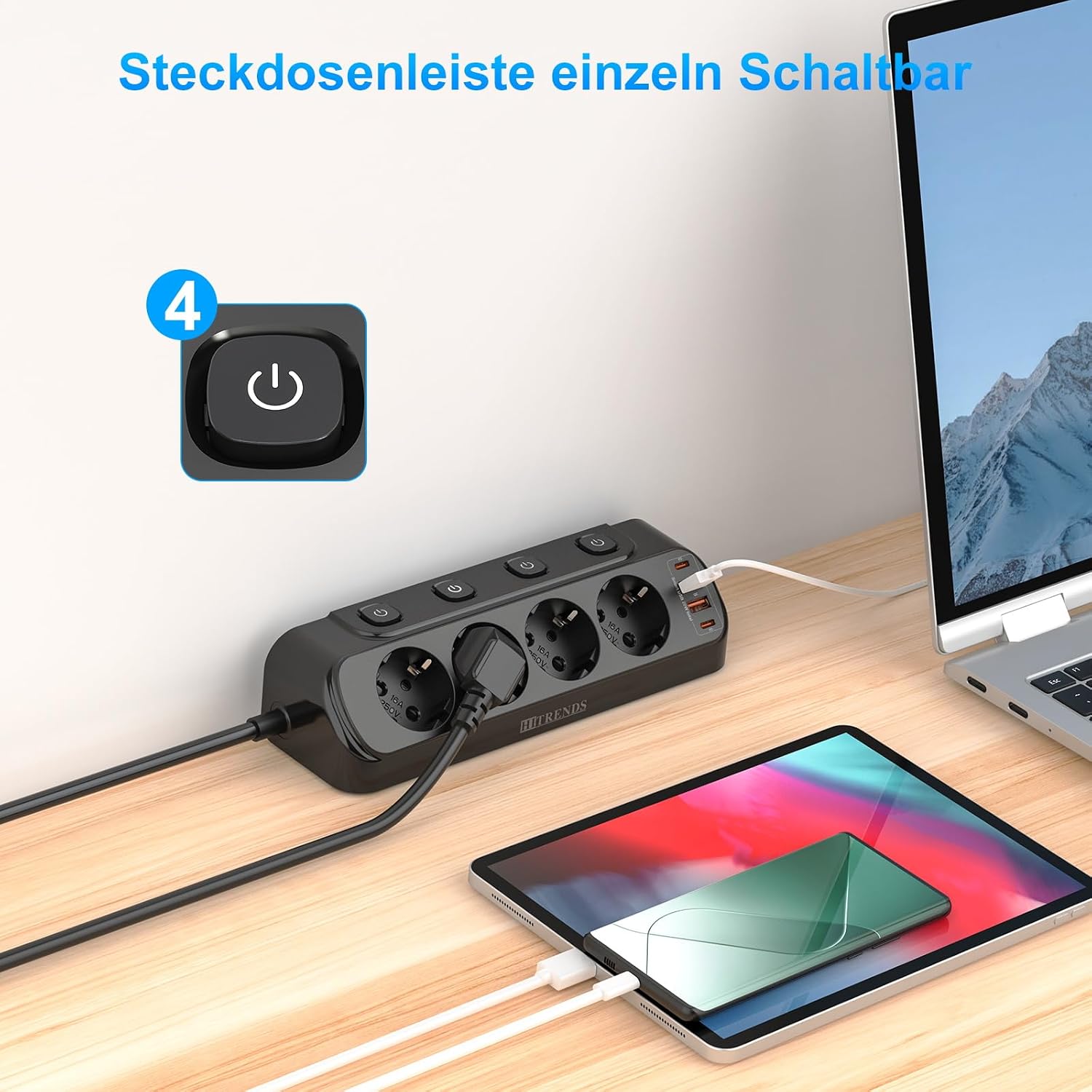 Thumbnail 5 de Ecksteckdose 8‑in‑1 mit 2 USB und 2 Type‑C 🔌