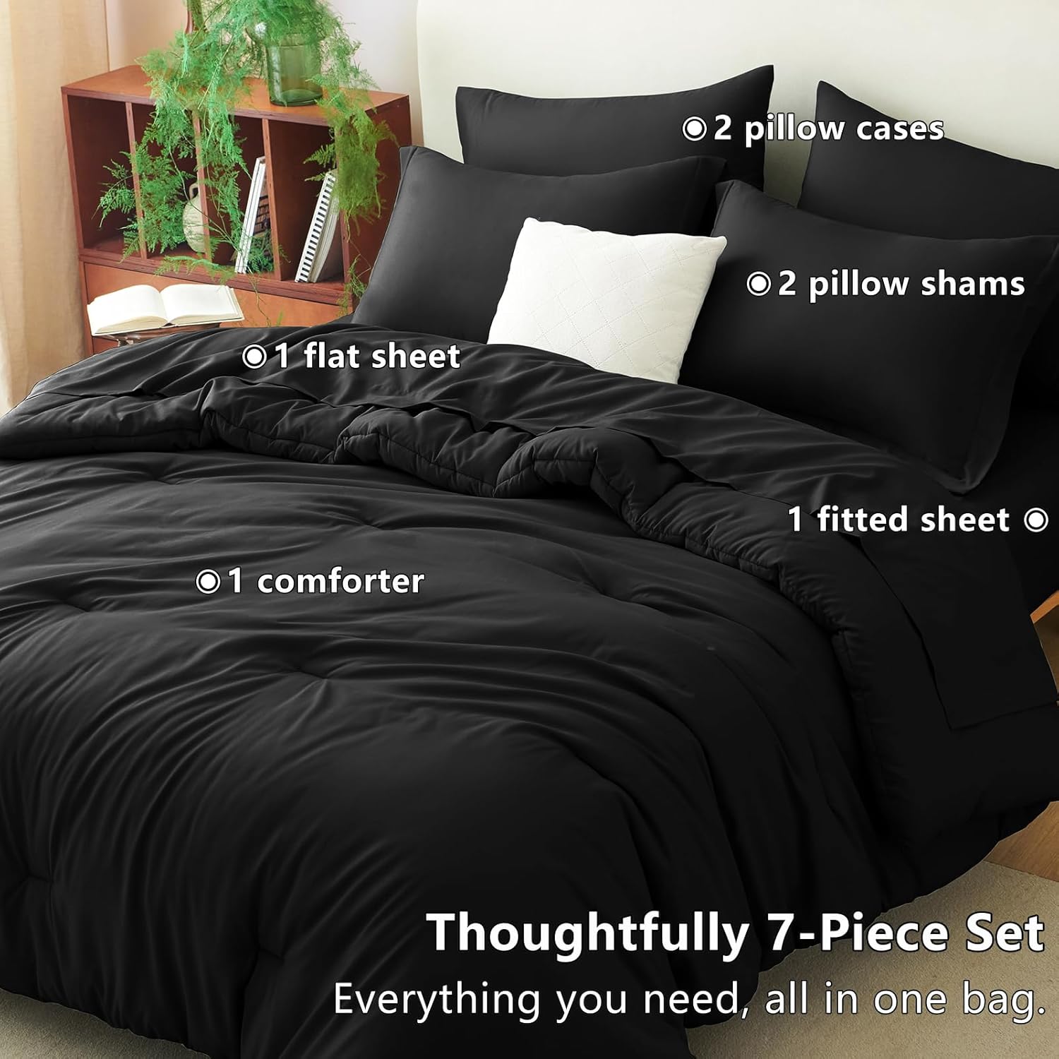 Thumbnail 5 de CozyLux Queen Comforter Set 7pc