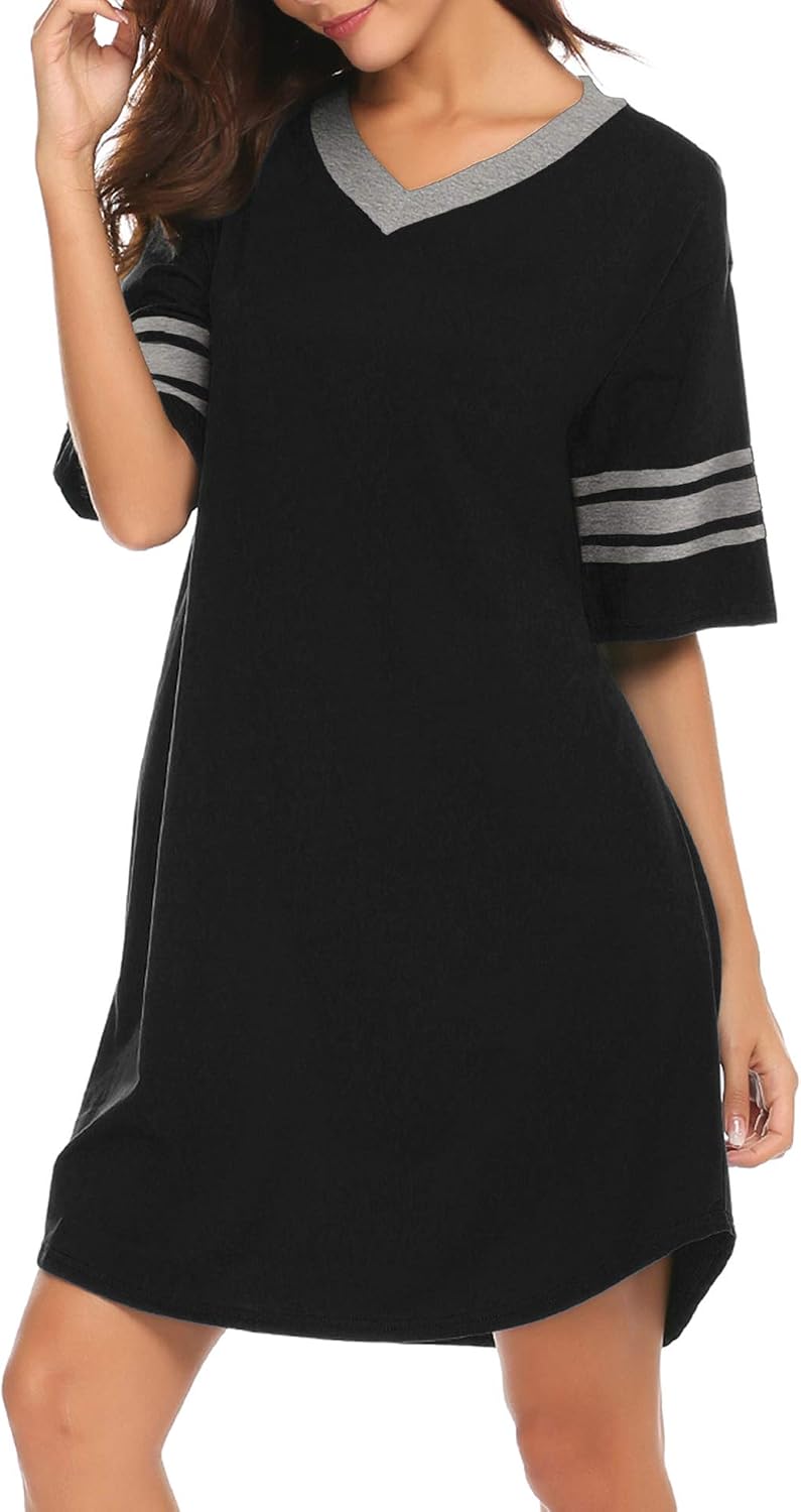 Thumbnail 1 de Ekouaer EKV007064 Cotton Nightgown, Short Sleeve V-Neck, Knee-Length