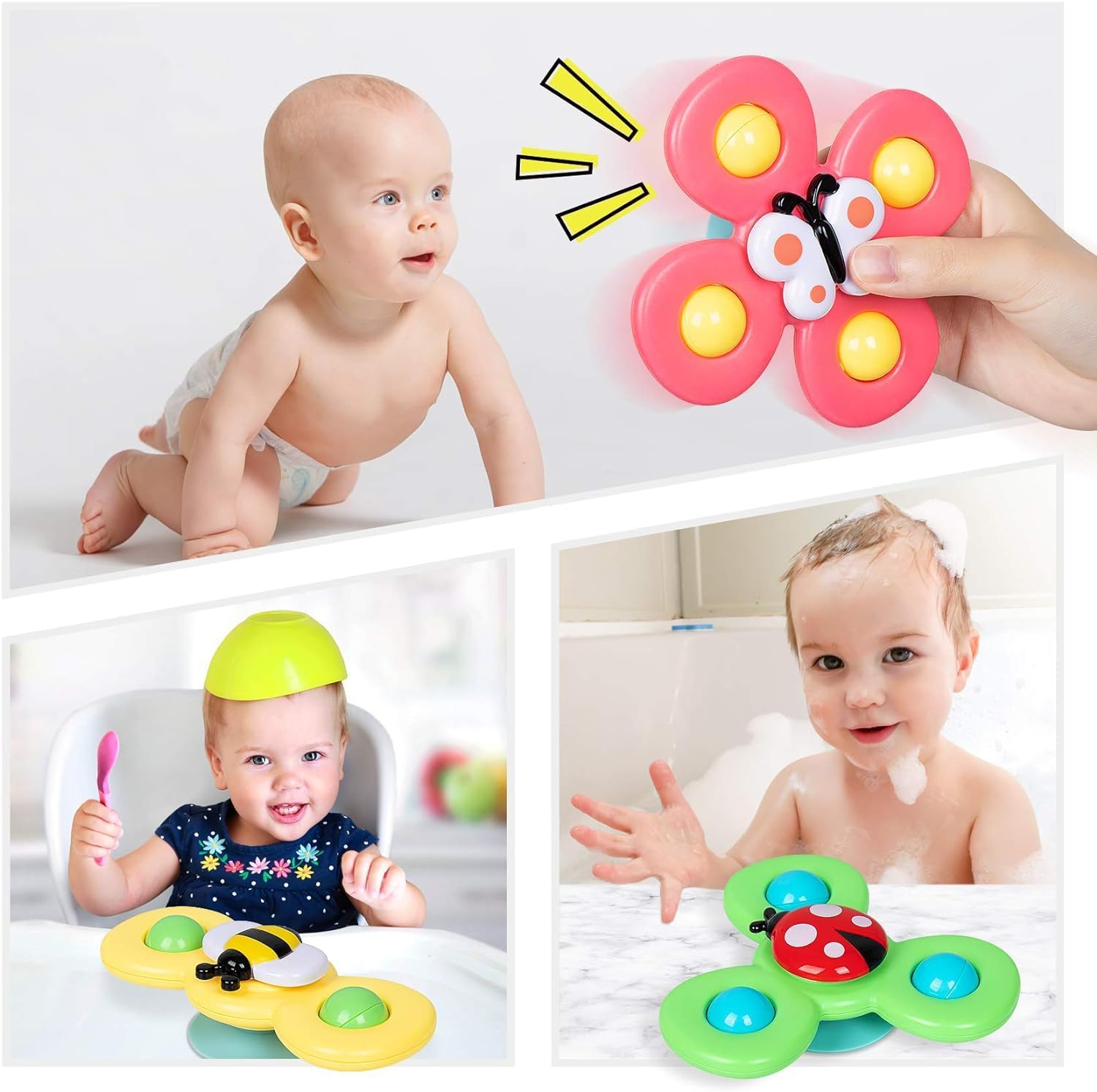 Thumbnail 5 de Suction Spinners for Babies – wall & bath suction fidget spinner toy for babies 0–6 months