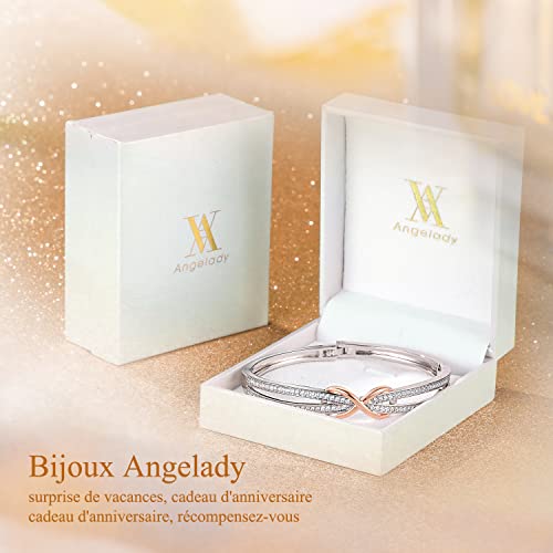 Thumbnail 6 de Angelady Infinity Bracelet for Women – Rose Gold Plated 14K, Austria Crystal Detail
