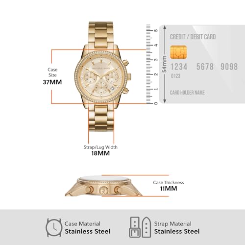 Detalle de Michael Kors MK6356 Gold Stainless Steel Women's Watch