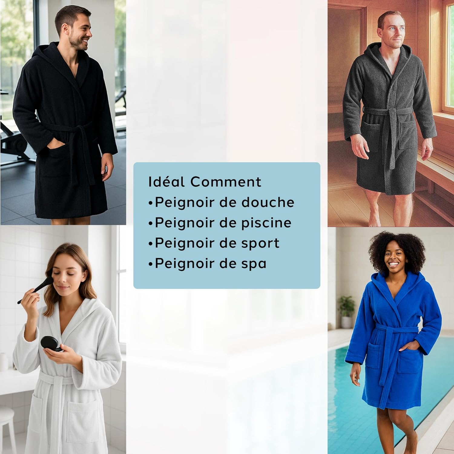 Thumbnail 4 de Caleffi Peignoir Unisex en éponge de coton avec capuche – Séchage rapide et confort orange