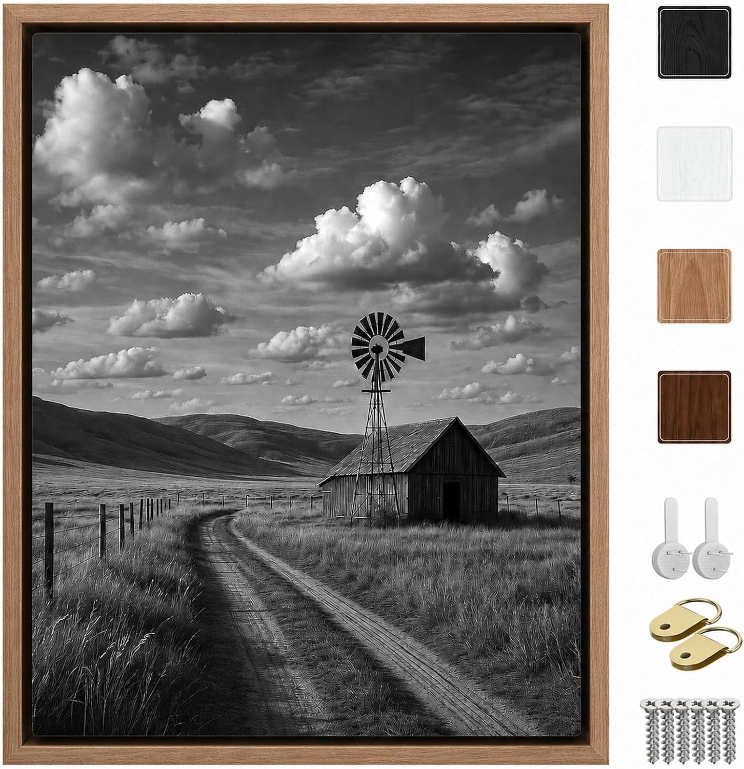 Detalle de Sunwes 11 x 14 Canvas Floater Frame, Light Oak Wood-Look, 1–1.25-Inch Canvas