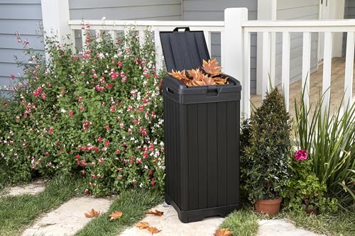 Detalle 2 de Keter Baltimore 🗑️ Cubo de basura exterior de 38 gal