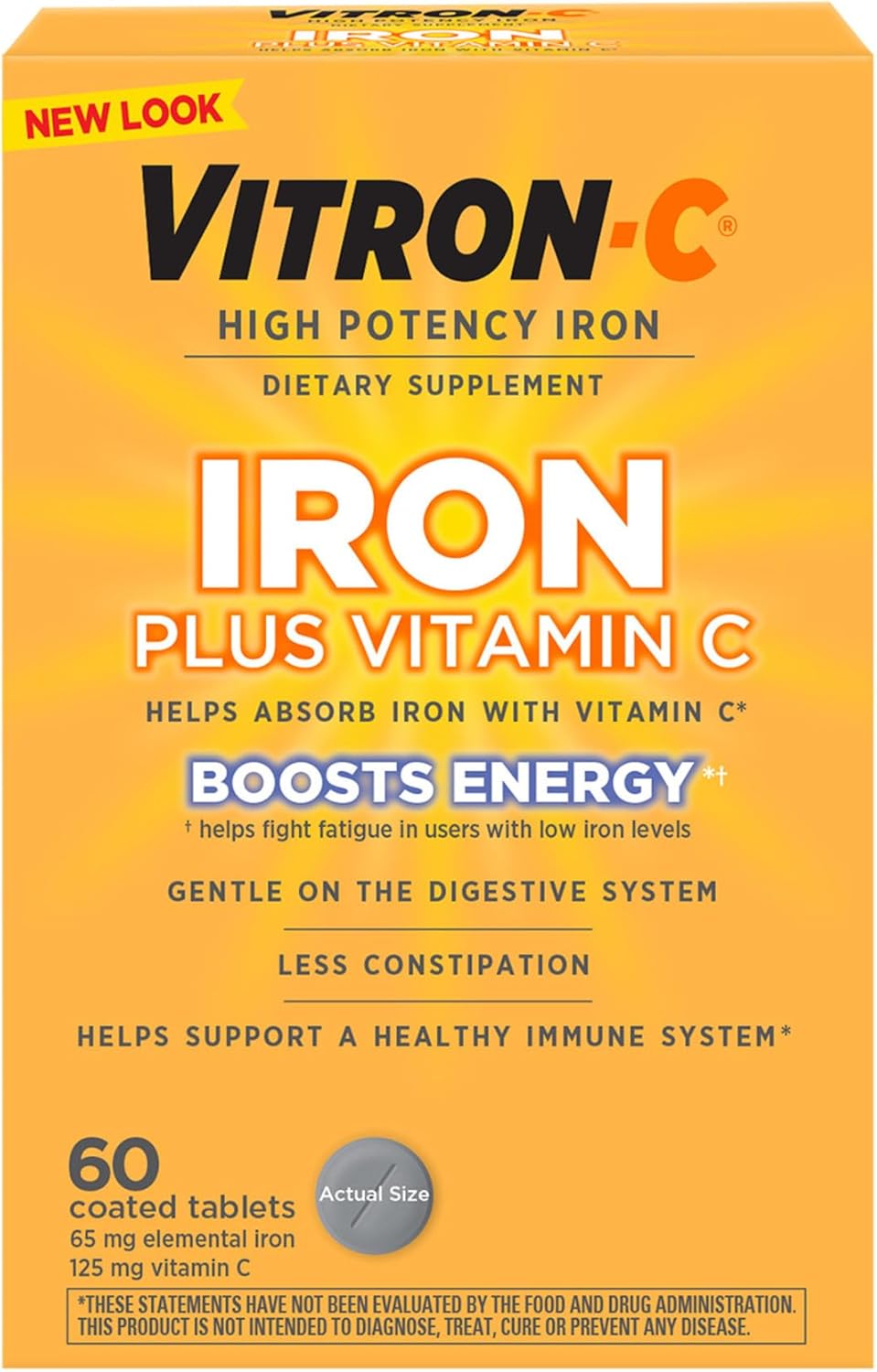 Detalle de Vitron-C 012301 Iron Supplement with Vitamin C, 60 Tablets