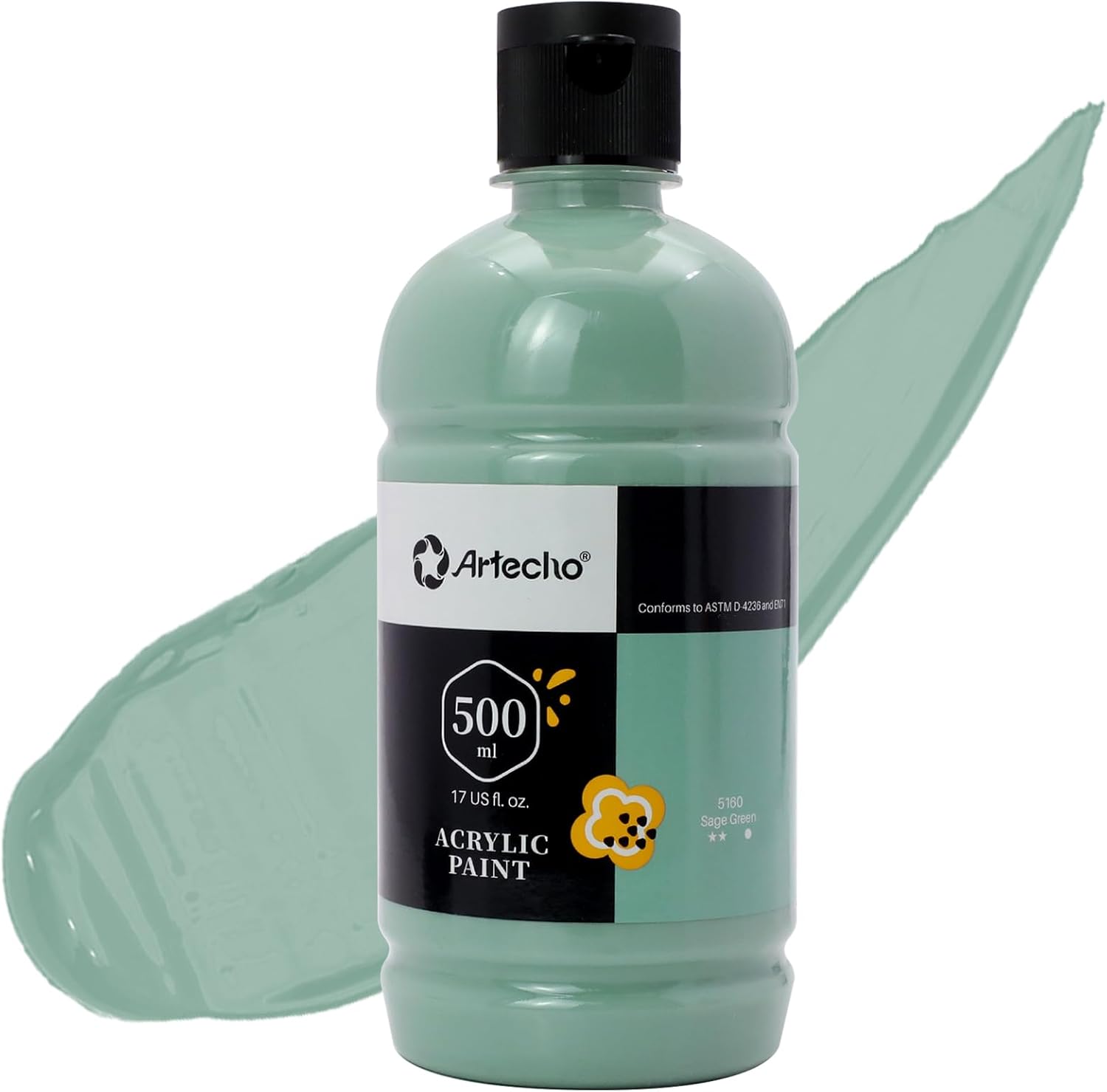 Imagen de Artecho Sage Green Acrylic Paint 500ml – Multi-Surface Craft Colour en OfertitasTOP
