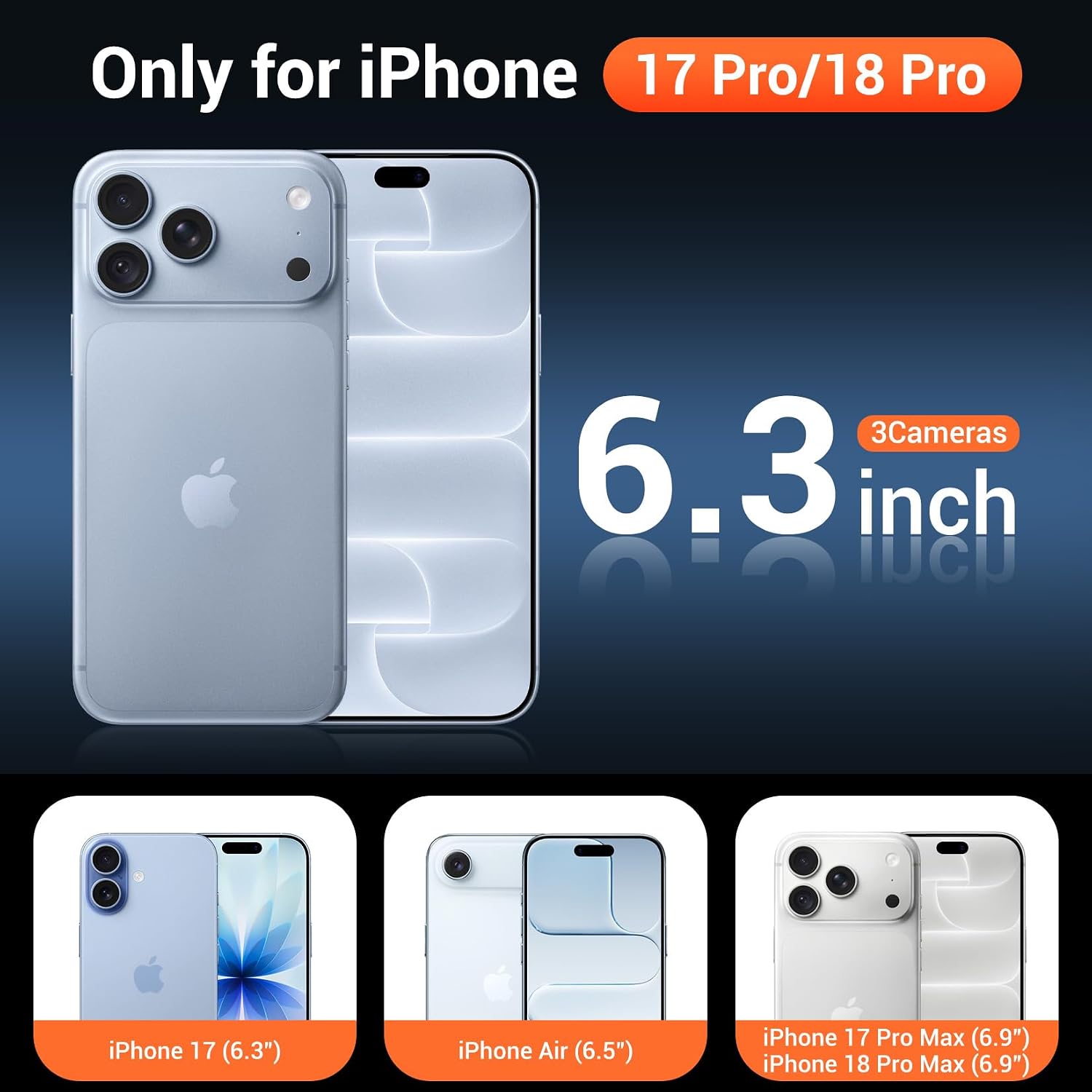 Detalle 2 de Temdan iPhone 17 Pro Clear Case with Screen Protector (MagSafe Compatible) — Shockproof Slim Magnetic Cover