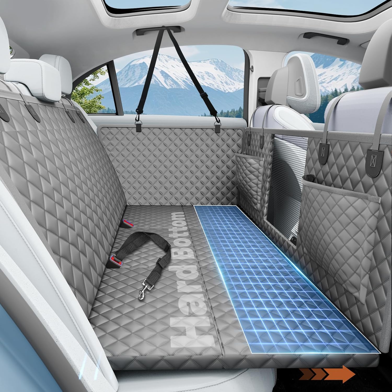 Thumbnail 6 de HikeSeptPals Hundedecke Auto Rückbank (2025) – harte Unterseite, wasserdicht, rutschfest & einklappbar