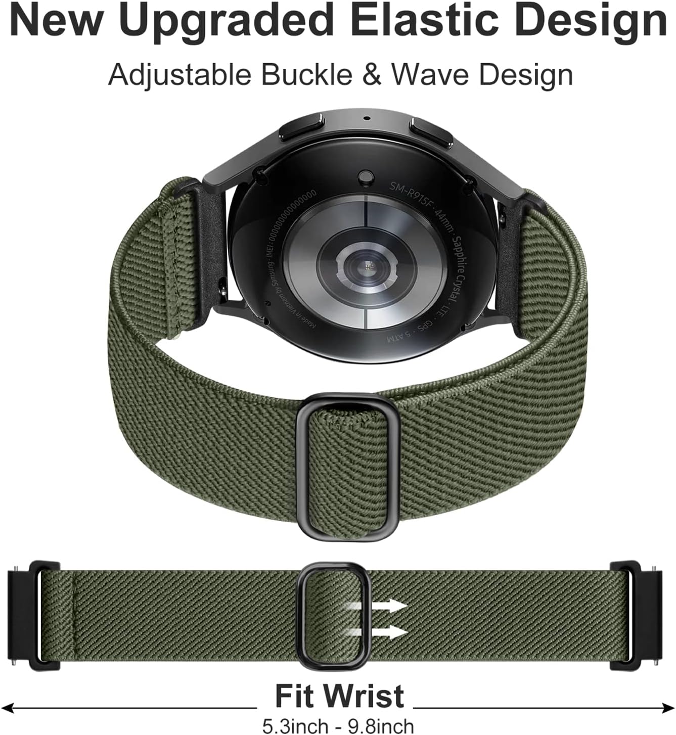Detalle de Lerobo Elastic Straps: 20mm Nylon Sport Band for Samsung Galaxy Watch 7/6/5/4 and Garmin Range