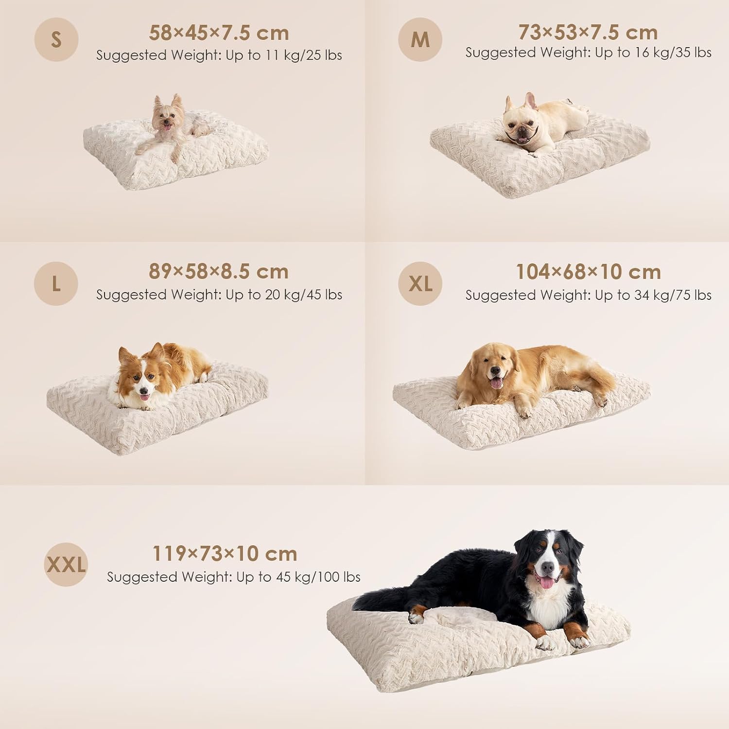 Thumbnail 6 de EHEYCIGA Hundebett Grosse Hunde Waschbar 119x73cm – XXL Kuschelmatté mit Kunstpelz & Leinengewebe