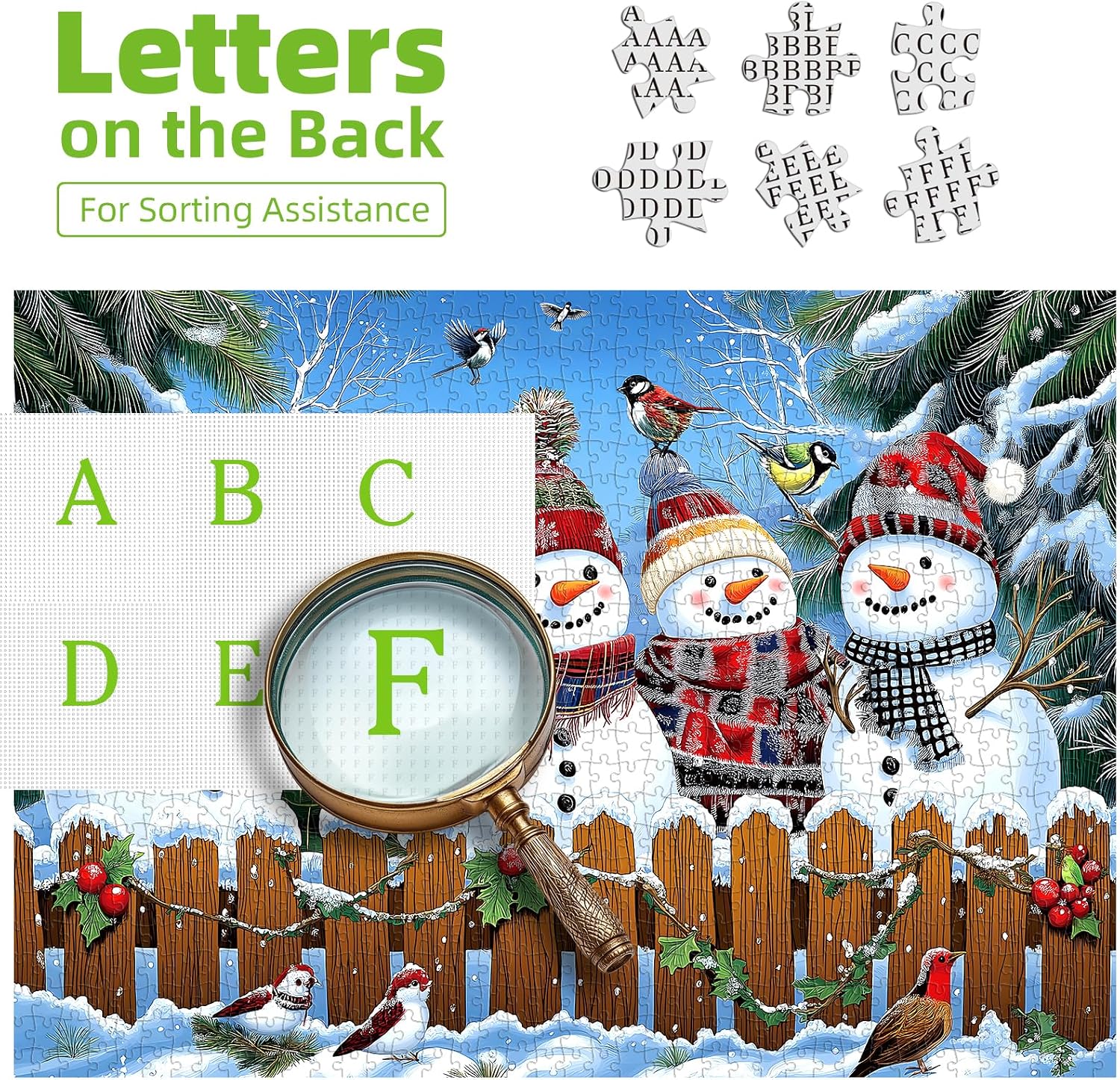 Thumbnail 2 de MINIWAN BFJIUJIU-00285 Christmas Jigsaw Puzzle, 1,000 Pieces with A–F Sorting