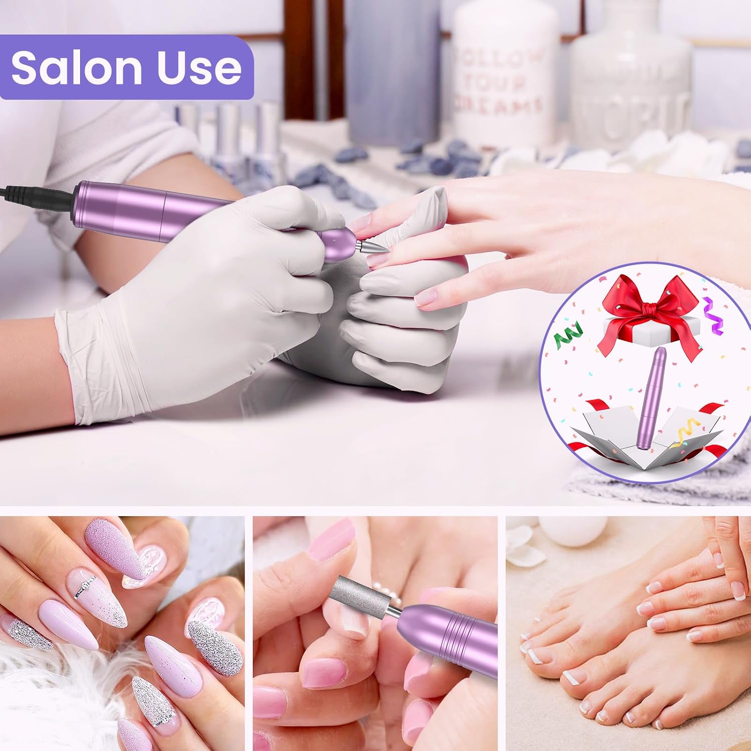 Thumbnail 5 de KOOFIT Nagelfräser & elektrische Nagelfeile für Gelnägel – verstellbare Geschwindigkeit bis 20.000 u/Min