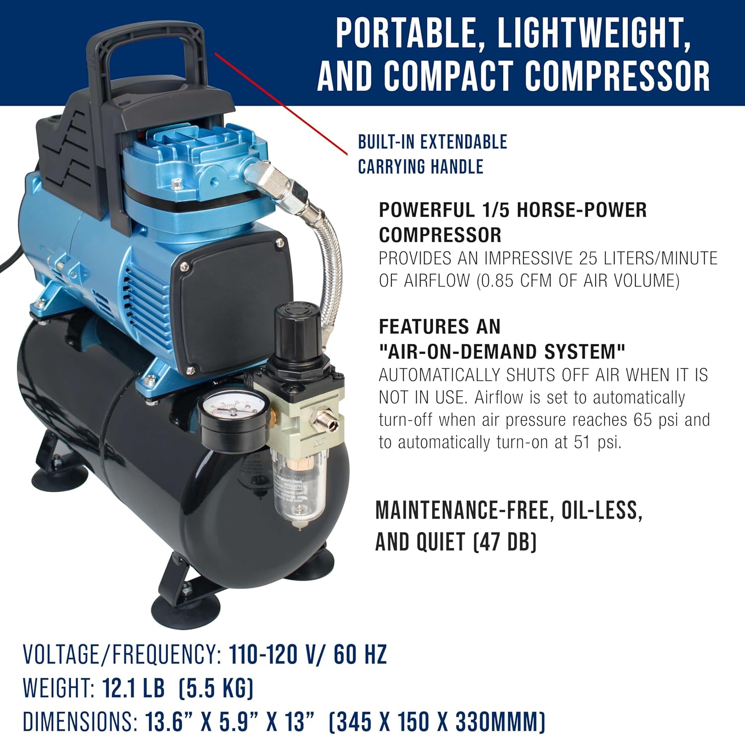Detalle 2 de Master Airbrush MAS KIT-SP426 Airbrushing System with Dual-Fan Compressor