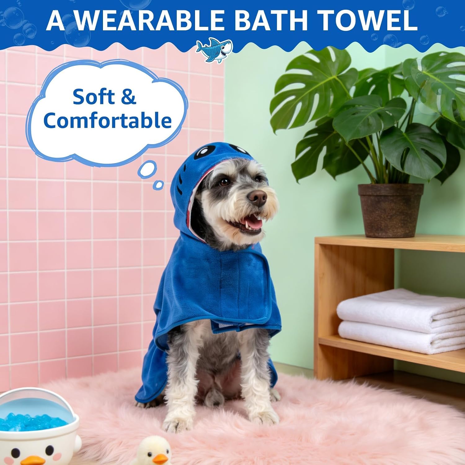 Detalle de SCENEREAL Dog Bathrobe, Microfiber