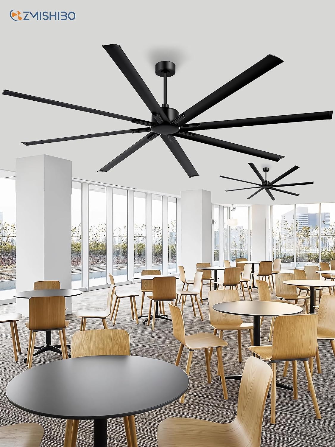 Thumbnail 6 de ZMISHIBO SY96 96-Inch Industrial Ceiling Fan, 8 Aluminium Blades, Remote