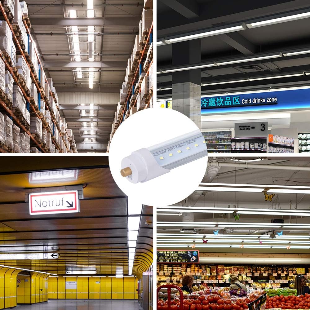 Detalle 2 de ELEKICO 8 ft LED Tube Lights, 40W, 4,800 lm, 5000K, 10-Pack