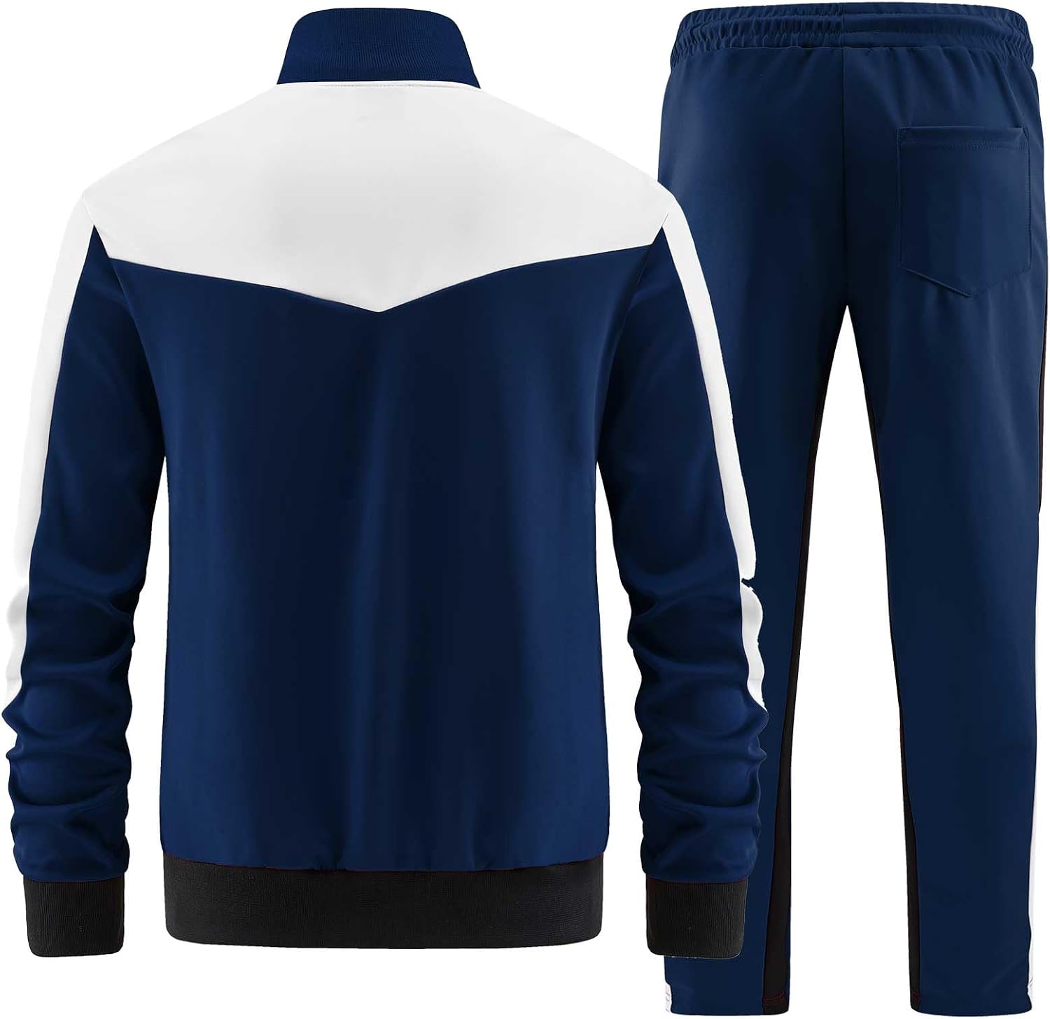 Detalle 2 de ANOTWENER Herren Trainingsanzug-Set mit Kontrastdetails und durchgehendem Reißverschluss