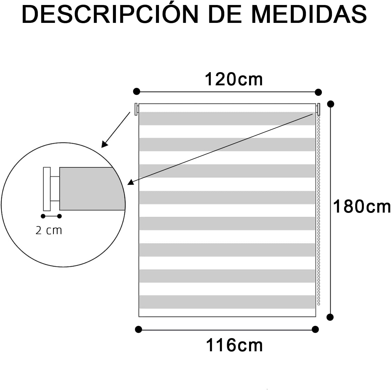 Thumbnail 3 de Mercury Textil Estor Enrollable Noche y Día 120x180