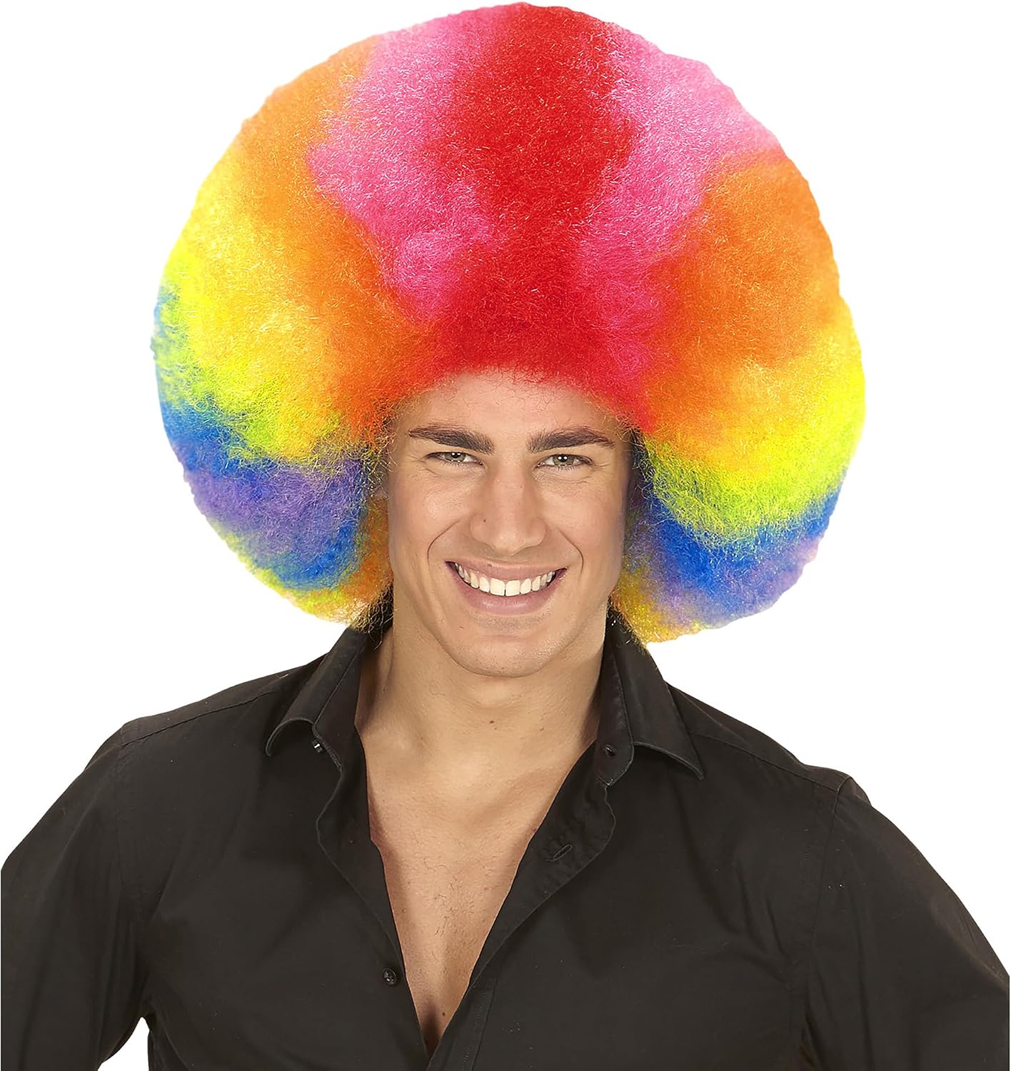 Detalle 2 de W WIDMANN MILANO Party Fashion Lockenperücke bunt – knallige Frisur für Karneval, Clown und 60er/70er Jahre Kostüme