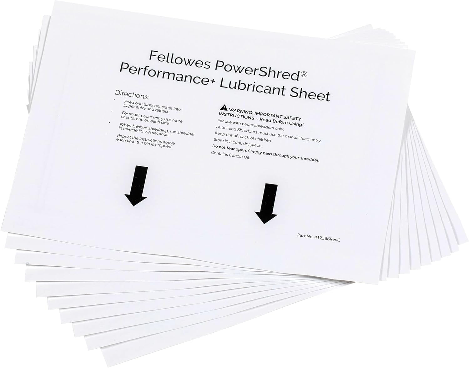 Fellowes Lot de 10 feuilles lubrifiantes pour destructeur de documents (4025601) – performance et réduction des bourrages