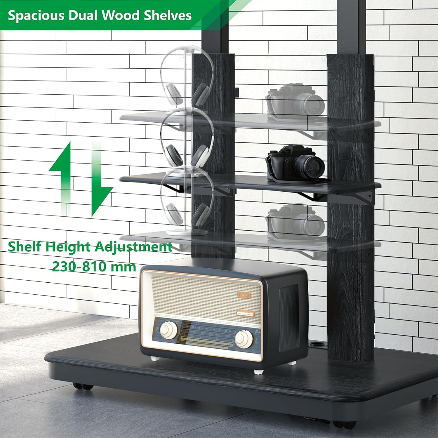 Thumbnail 6 de XTRARM Duolite support TV mobile électrique 45 à 110" jusqu’à 120 kg, hauteur motorisée et multiprise