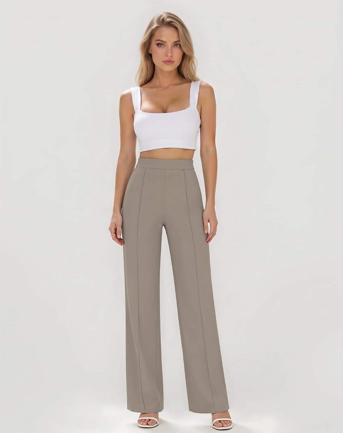 Detalle 2 de JEKAOYI Women's Straight-Leg Dress Pants
